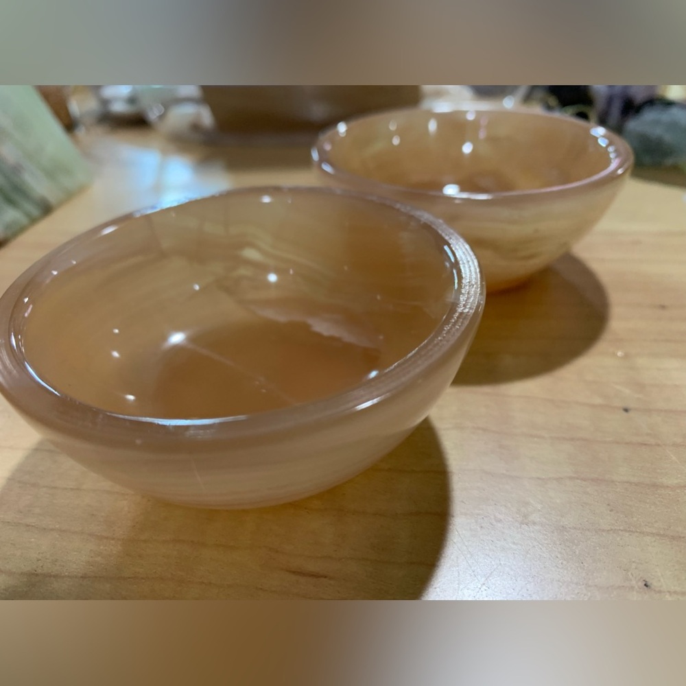 3 “ Honey Calcite set of 2 bowls